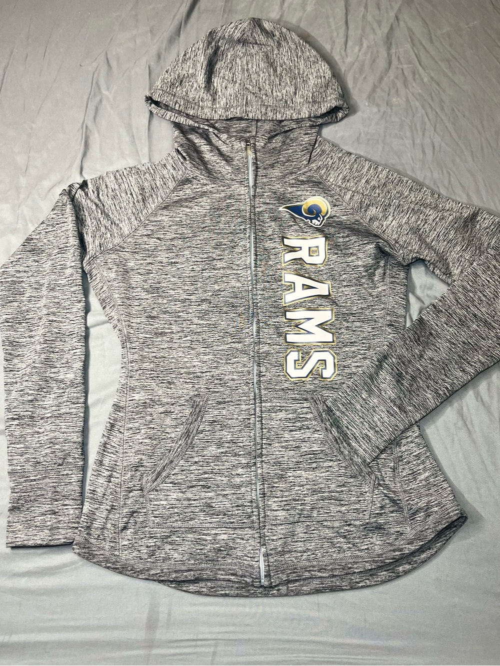 NFL Gray Heather Full-Zip Rams Hoodie Jacket
